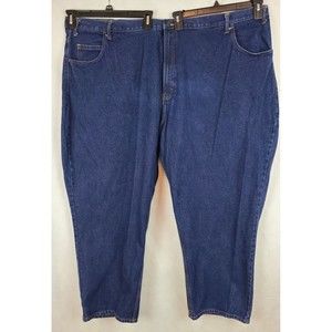 Aramark Men's Big (56 x 30) Dark Blue 5 Pocket Straight Leg Jeans